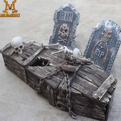 Molezu Halloween Horror Simulation Coffin Haunted House Bar Secret Room Cemetery Scene Props Foam Three-Dimensional Coffin