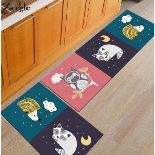 Zeegle Cartoon Funny Doormats Anti-slip Kitchen Area Rugs Coffee Table Floor Mats Soft Bedroom Bedside Mats Entrance Hallway Rug