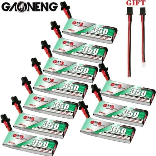 10PCS GNB 1S 3.8V 350mAh 70C/140C HV Lipo Battery With GNB27 Plug for RC Racing Drone DIY Accessories Replacement Spare Parts