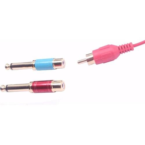 2pcs/lot RCA Female to Mono 6.3mm 1/4" Male Audio Adapter Gold Plated F/M (1/4 to RCA)