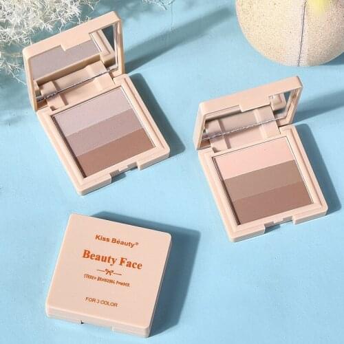3 Color Trimming Plate Three-dimensional Repair And Highlight Palette Natural Makeup Waterproof Lasting Cosmetics TSLM1