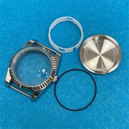 36MM Stainless Steel Case Mineral Glass Mirror Case Watch Cover for 8215/2813/8205/8200 Mechanical Watch Movement