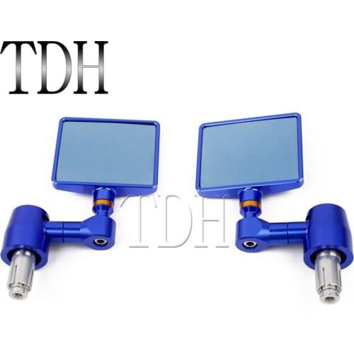 Motorcycle Bike Cruiser Chopper ATV Aluminum 7/8'' 22mm Bar End Convex Side Rear View Mirror For Yamaha Kawasaki Suzuki BMW