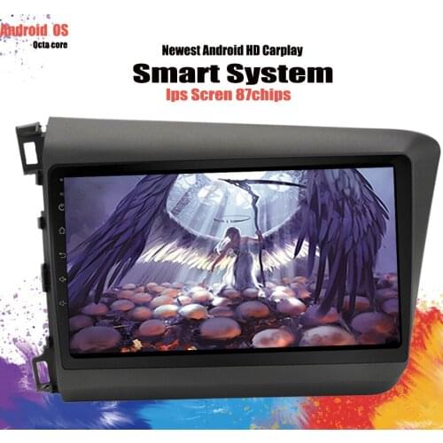 Deckless 9 inch android 10.0 vehicle car dvd multimedia gps navigation system for Honda civic 2012-2015 Head UiNT Tape Recorder