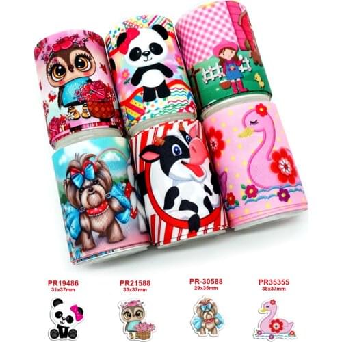 Free shipping 2020 new arrival 50yards cartoon printed grosgrain ribbons36791