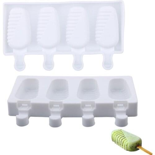 Food Safe Silicone Ice Cream Mould Ice Cube Tray Popsicle Mold Juice Cake Coke Freezer DIY Homemade Ice Maker With Sticks