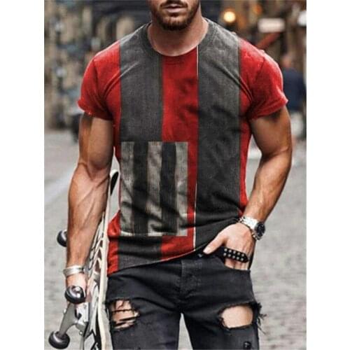 Camiseta con estampado abstracto para hombre, camiseta informal de manga corta con cuello redondo, ropa de talla grande, nuevo