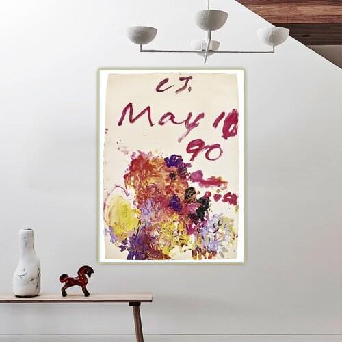 Cy Twombly《Untitled, 1990》Canvas Abstract Art Oil Painting Artwork Aesthetic Picture Poster Wall Hanging Decor Home Decoration