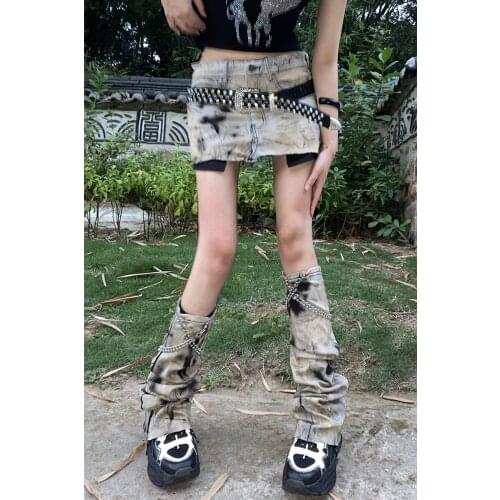 Ruibbit New Arrival Summer Gothic Harajuku Denim Skirts Hot Girl Fashion Sweet Punk Mini Kawaii Short Skirts Y2K