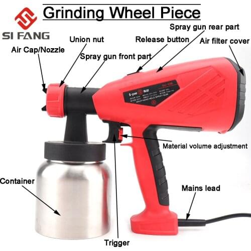 Electric Handheld Spray Gun Paint Sprayers 800ml Electric Airbrush For Painting Cars Wood Furniture Wall Woodworking