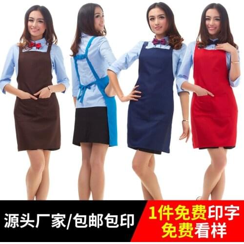 Shoulder strap apron fashion kitchen custom logo printing