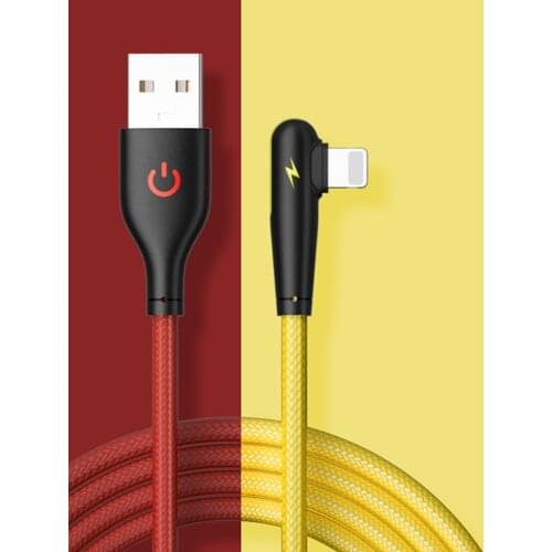 FLOVEME Two-Color Elbow Apple Braided Yarn Data Cable Suitable For iPhone11Pro Mobile Phone XS/6S/7/8P Charging Cable