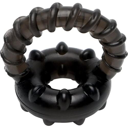 IKOKY Extender Cock Ring Cheap Things Delay Ejaculation Male Erection Stretcher Enlargement Sex Toys for Men Dual Penis Ring