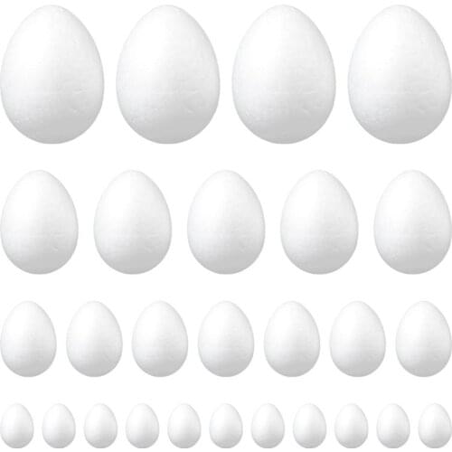 45pcs Simulation Eggs Foam Craft DIY Handmade Materials Foam Eggs Toys For Children Graffiti Painting DIY Craft Supplies
