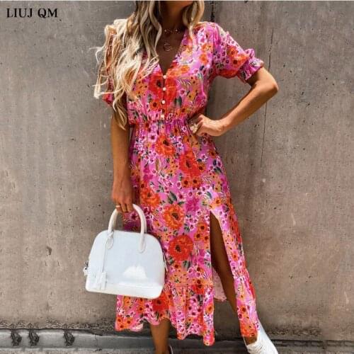 LIUJ QM Summer Dresses With Buttons