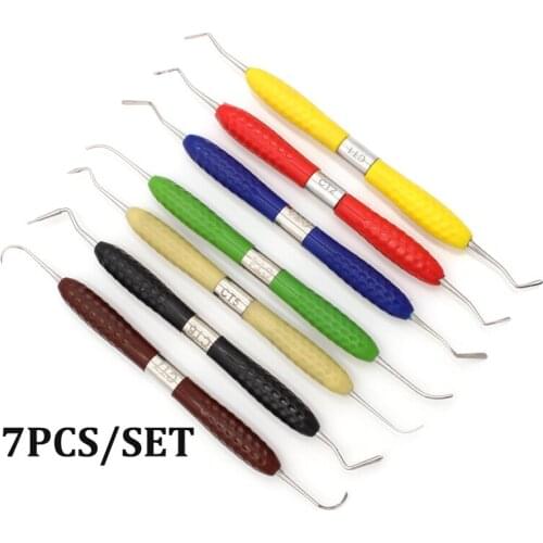 7pcs/set Dental resin filler Aesthetic restoration kit fit for LM Resin knife Plastic dresser with silicone handle