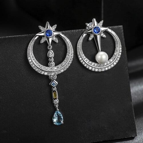 2021 New Earrings Micro inlaid zircon personality circle earring Crystal from Swarovskis Fine Jewelry 2 Colors For Women