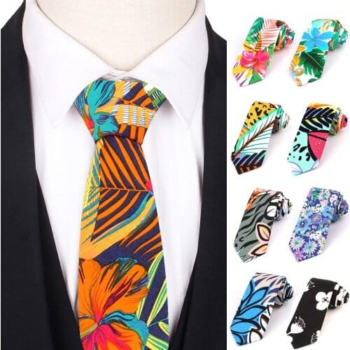 New Cotton Tie for Men Women Fashion Skinny Floral Necktie Casual Men Neck Ties for Wedding Party Boys Suits Ties Gravatas