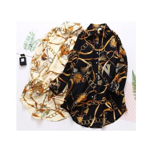 Lapel Fashion Casual Oversized Women Printing Blouses Spring Summer Mid-length Sun Protection Shirt Chiffon Blouse Plus Size 5XL