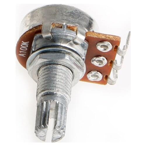 A100K Potentiometer Splined Pot Electric Guitar Bass Effect Amp Tone Volume 15mm Shaft Parts