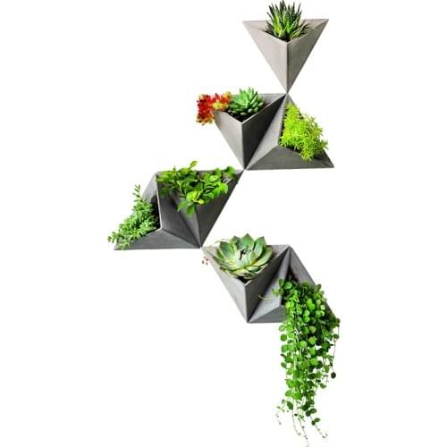 PRZY Triangle Silicone Molds Wall Hanging Type Cement Flowerpot Mold Silicone Concrete Pot Molds for Home Decorations Moulds 001