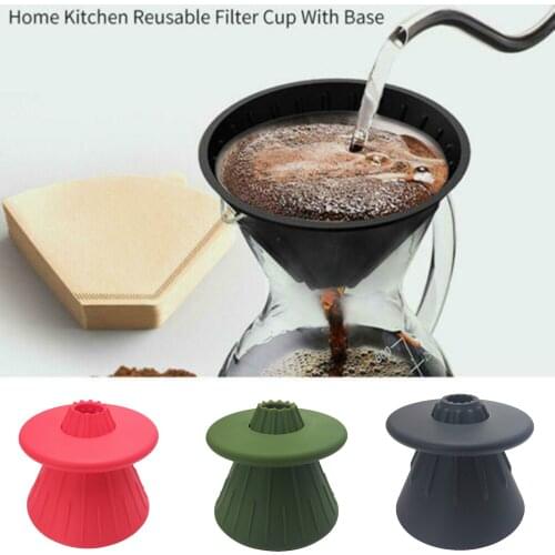 Hand Coffee Funnel Reusable Silicone Coffee Filter Cup Home Kitchen For Travel SDF-SHIP
