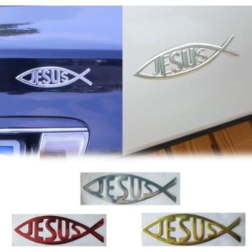  Fish 3D Car Sticker Soft PVC Chromed Emblem Badge Car Styling Decoration Waterproof Decal Christian Decal