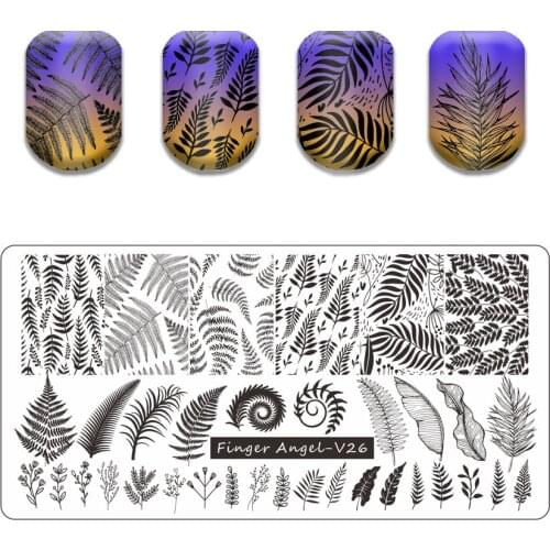 Nail Stamping Plates DIY Image Stamp Templates Sexy Girl Printing Stencil Leaf Stripe