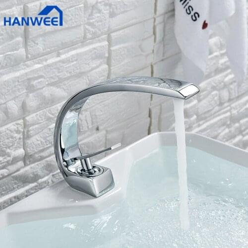 Basin Faucet Modern Bathroom Mixer Tap Black/Chrome/White Wash basin Faucet Single Handle Hot and Cold Waterfall Faucet