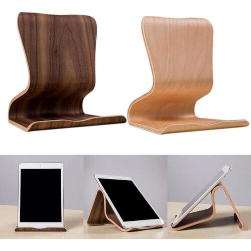 SAMDI Wooden Universal Tablet Stand Holder Anti-Slip Stand Holder Bracket for iPad PC Phone Support Bracket Tablet Holder Stand
