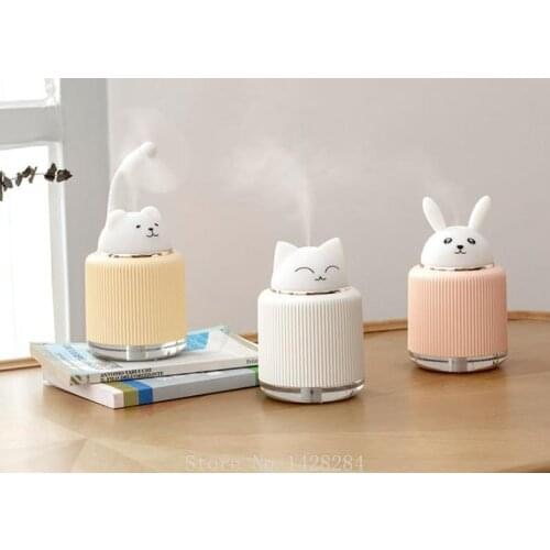 Xiaomi Cartoon Cat Rabbit Bear Humidifier Atmosphere Lamp Car Sprayer Bedroom Office USB Oil Essential Diffuser Air Purifier