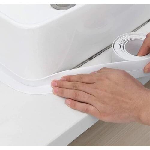 PVC Bathroom Waterproof Wall Sticker Sealing Strip Tape White Stickers Shower Sink Bath PVC Self Adhesive for Kitchen Home Decor