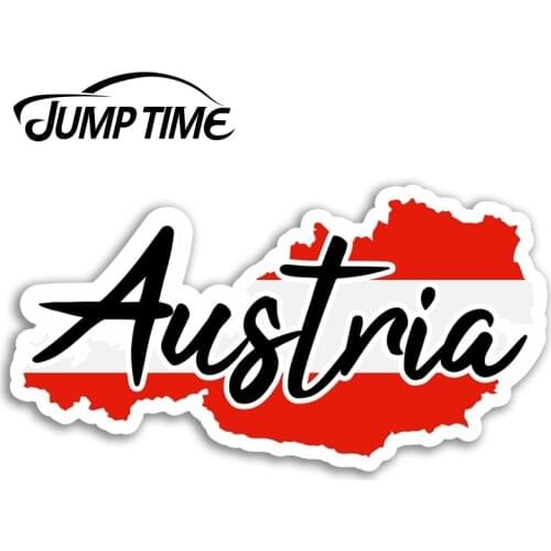 Jump Time for Austria Map Vinyl Stickers Flag Travel Sticker Laptop Luggage Auto Bumper Motor Decal Waterproof Car Accessories