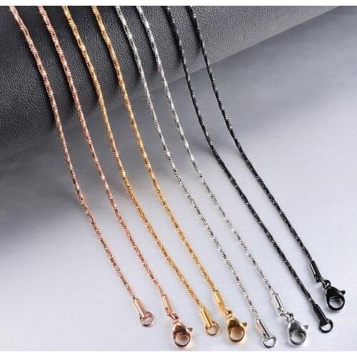 High quality Width 0.9/1.2/1.5mm Stainless Steel Necklace Waterproof Snake Chain Men Women Choker Gift Jewelry Various Length