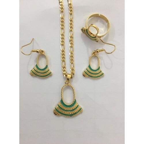 Gold Color PNG Jewellery Set baby bilum Pendant Necklaces Earrings Papua New Guinea Wedding bridal party women girls gifts