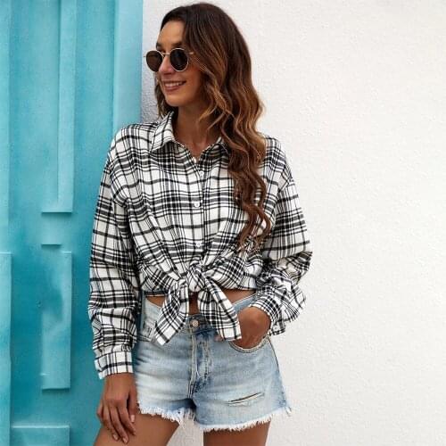 Spring Autumn White Elegant Button Long Cardigan Blouse Loose Chic Top Fashion Streetwear Women Long Sleeve Plaid Shirt Jacket