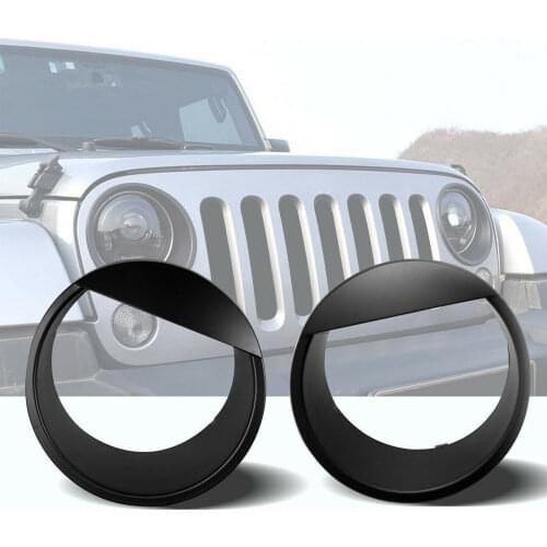 1 Pair Angry Bird Style Front Headlight Lamp Cover Trim 2007-2017 for Jeep Wrangler JK