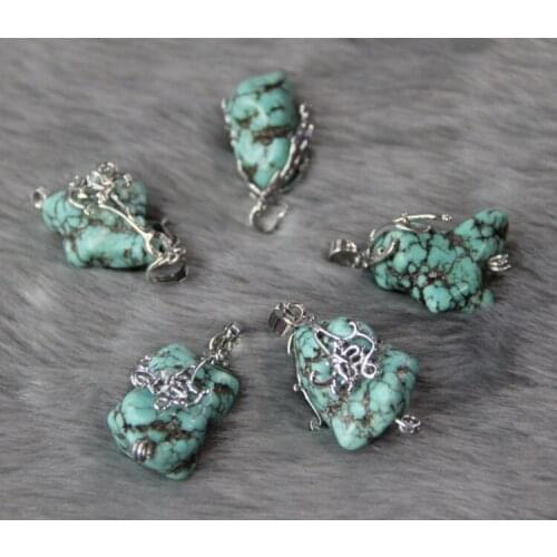 5pcs/lot pcs/lot Summer Style Gems Stone Green Quartz Crystal Hexagon Healing Chakra Point Pendants for Necklace Jewelry