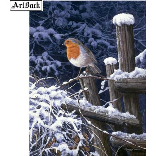 5d diy diamond painting bird sparrow animal full square diamond embroidery full round drill decorative painting winter