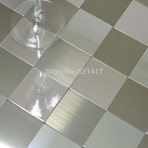 Aluminum plate adhesive self-adhesive mosaic tiles for kitchen backsplash decoration tiles HMSM1011 free shipping