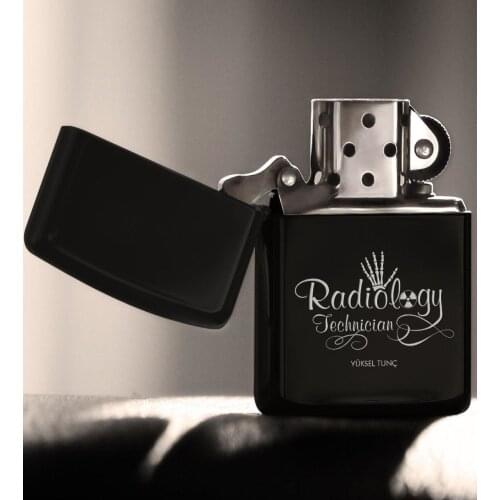 Personalized Professional Radiology Technician Gasoline Black Metal Cigarette Lighter