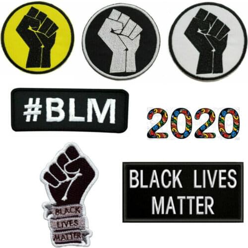 BLM Black Lives Sticker Badge Stickers Matter Sew/Iron-On Patch BLM Racial Equality Protest Accessories