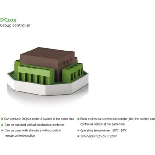DC209 group control cluster controller for S SL Q type tubular motor,433MHz 230V for electric roller blinds window shutter