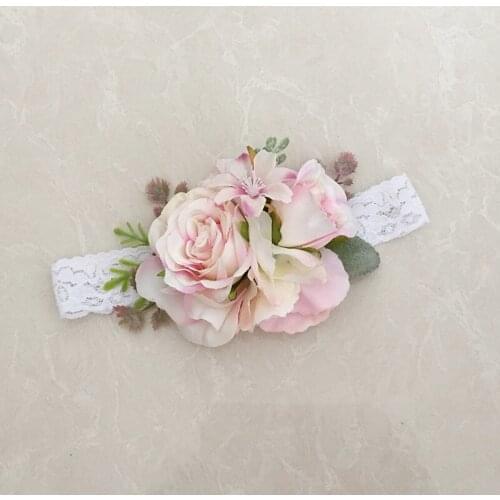 Free Shipping Pink Flower Girl HeadbandKids Hair Accessories Photo Prop