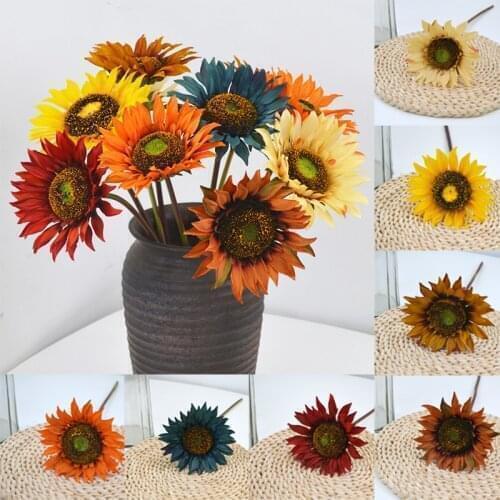 Rtificial Sunflower Silk Flower Bouquet for Wedding Party Home Garden Decoration High Quality Simulation Fake Flowers