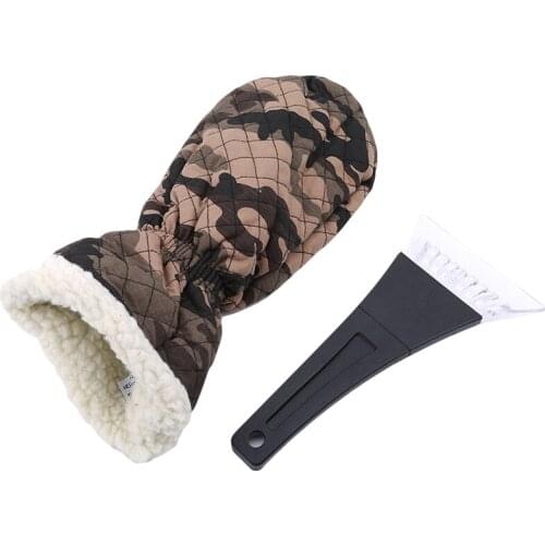 Camouflage Winter Car Defrosting Deicing Snow Removal Shovel Gloves Tool Urgent New And High Quality