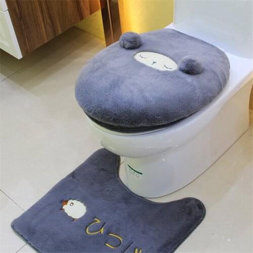 Toilet Mat Set Comfortable Soft Bathroom Toilet Seat Covers Close stool Washable Warmer Cushion Home Decoration Accessories