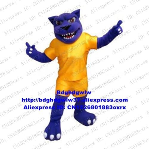 Blue Yellow Leopard Panther Pard Cougar Cheetah Panthera pardus Mascot Costume Adult Tourist Destination Film Theme zx2188