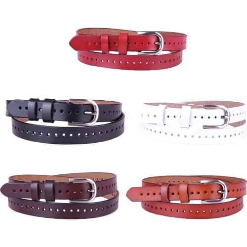 Leather Belt Adjustable Metal Pin Buckle Casual Women Girl Waist Belt Strap