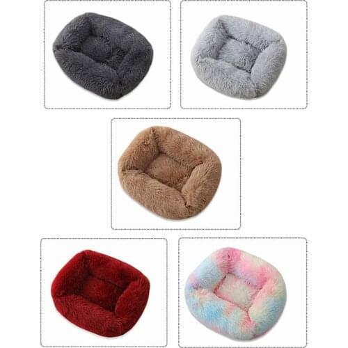 Square Super Soft Dog Bed Warm Plush Cat Mat Dog Beds For Large Dogs Puppy Bed House Nest Cushion Pet Product Accessories